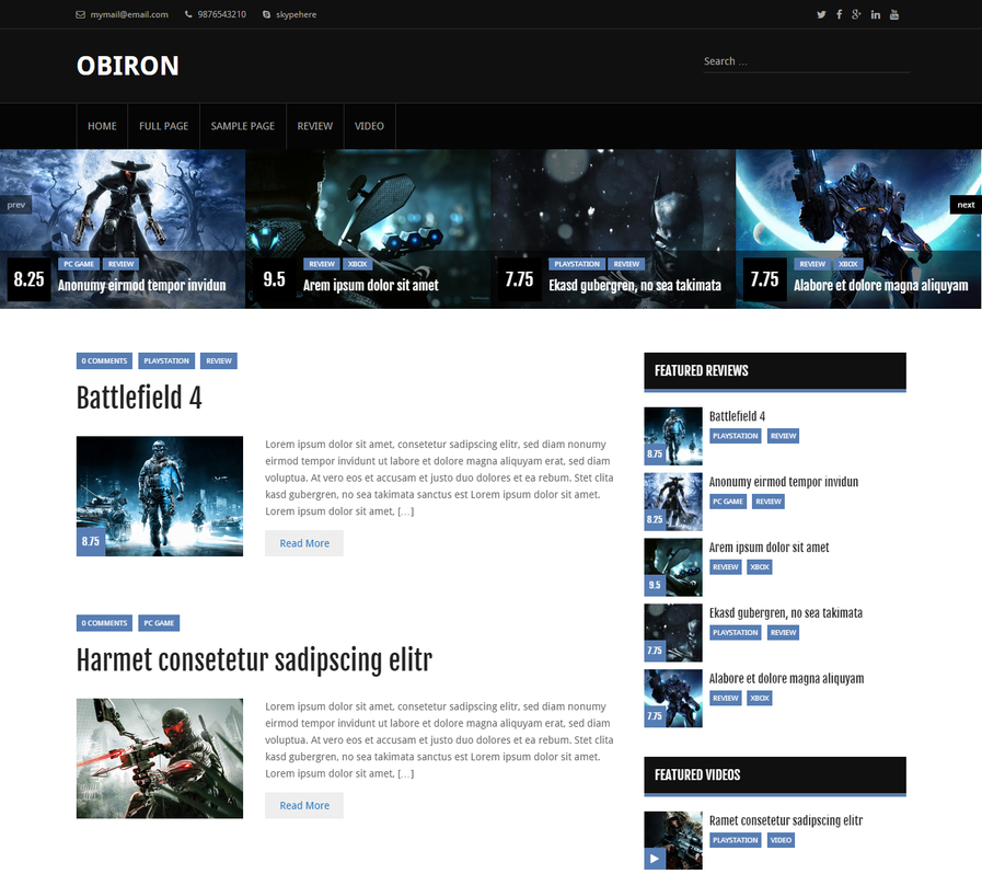 obiron-vide-blog-wordpress-theme obiron-vide-blog-wordpress-theme قالب بازی وردپرس Obiron قالب بازی وردپرس Obiron قالب بازی وردپرس Obiron obiron vide blog wordpress theme